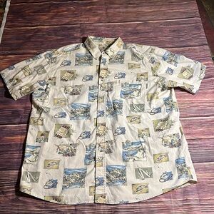 Woolrich Travel Themed ButtonDown Shirt